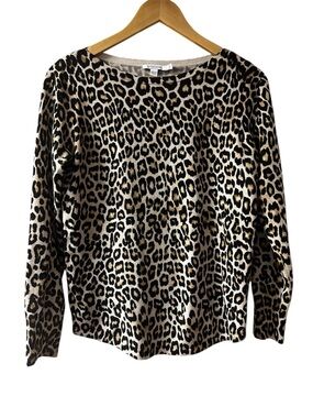 Chico’s Leopard Print Long Sleeve Sweater - Neutral Tones
